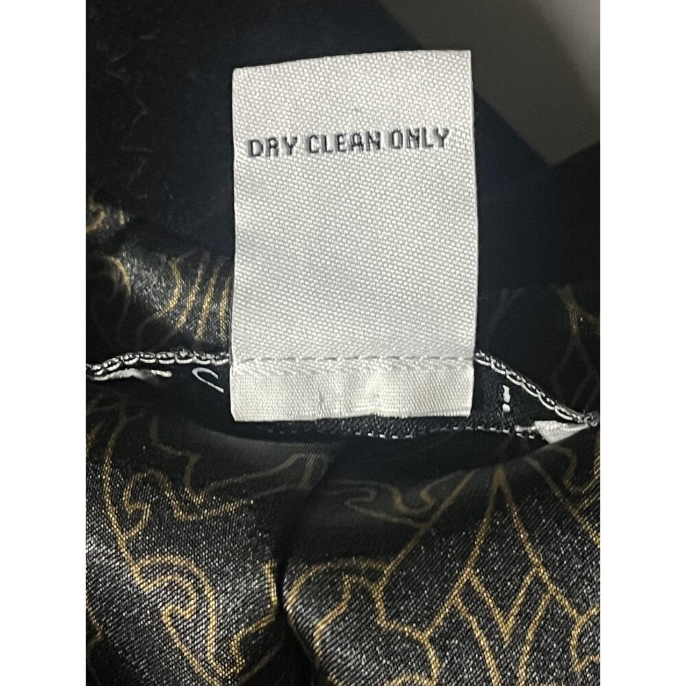 CAbi Coat Womens 6 Black Velvet Embroidered Floral Rose Boho Mid Length Jacket - Picture 11 of 15